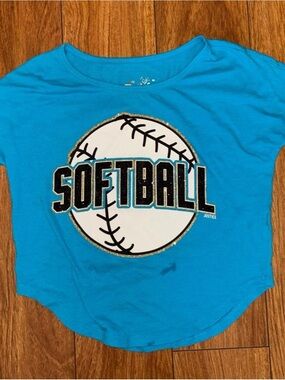 Y2K Justice sparkle softball tee with leopard print